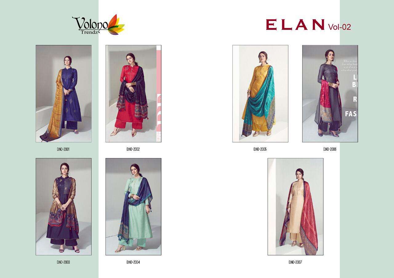 VOLONA TRENDZ PRESENTS NEW CATALOGUES ELAN VOL 2 PURE JAM SATIN WITH EMBROIDERY